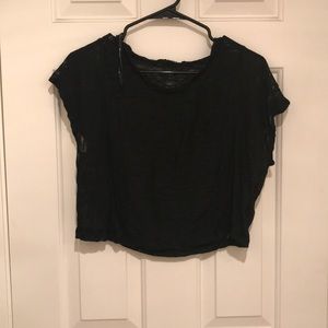 Black sheer crop top